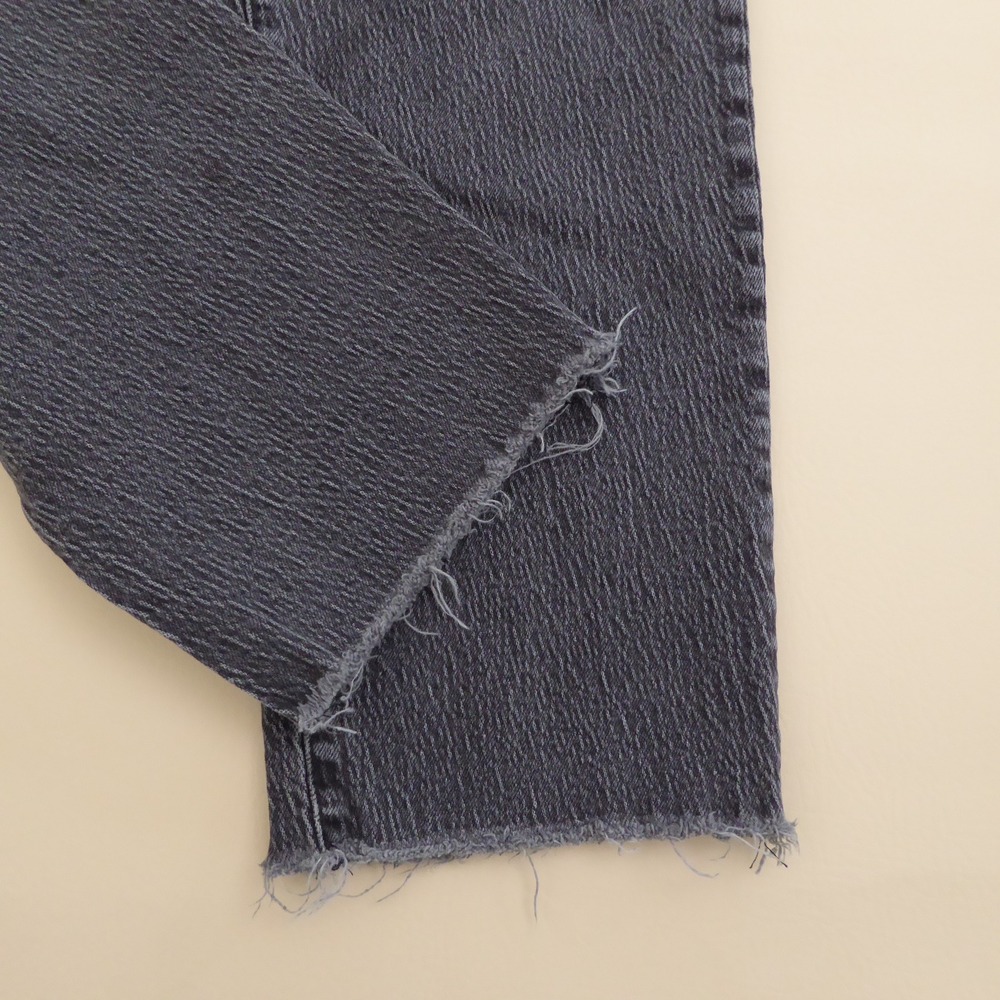Madewell The Perfect Vintage Straight Jean Womens Size 29 Black Gray Raw Hem - Picture 3 of 12